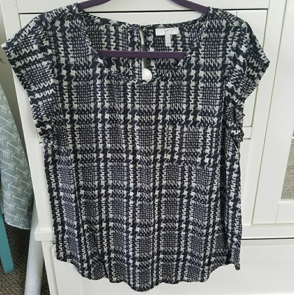 Joie silk houndstooth blouse
